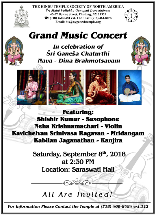 Grand Music Concert: Sri Ganesa Chaturthi Celebrations